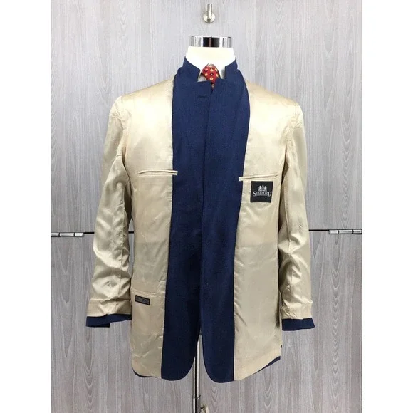 Stafford Mens Gold Button Blazer Size 44R - Picture 7 of 9